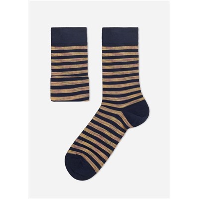 Kurze gerippte Herrensocken aus Fil d‘Ecosse