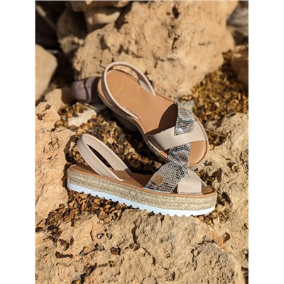 AB. ZAPATOS CRUZ/YUTE · beig Serpiente