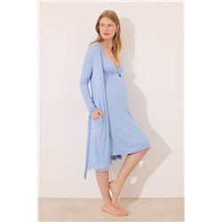 Bata midi "maternity" soft touch azul