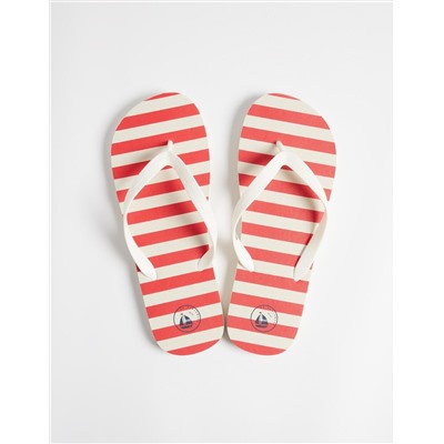 Striped Flip Flops, Men, Red