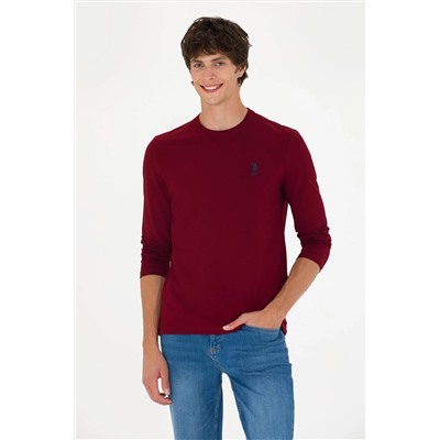 Erkek Bordo Basic Sweatshirt