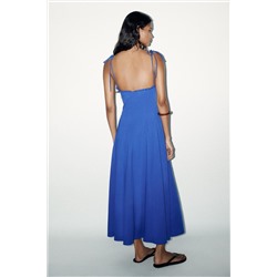 MIDI POPLIN DRESS WITH BOWS