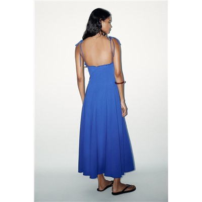 MIDI POPLIN DRESS WITH BOWS