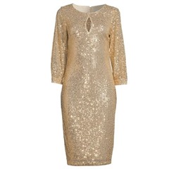 Kensie 3/4 Sleeve Sequin Sheath Dress