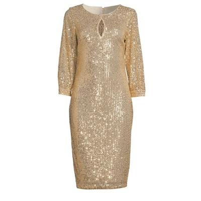 Kensie 3/4 Sleeve Sequin Sheath Dress