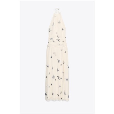 BUTTERFLY HALTER LONG DRESS