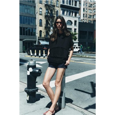 ZW COLLECTION FRAYED RUFFLE TOP