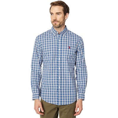 U.S. POLO ASSN. Long Sleeve CVC Yarn-Dye Plaid Woven Shirt
