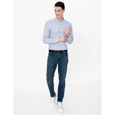 Mavi Slim Fit Uzun Kollu Gömlek