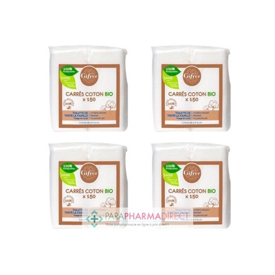 Gifrer Carrés Coton BIO Lot de 4x150Lot  × 4