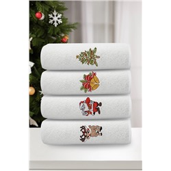 Mariva home Yılbaşı 30x50cm Nakışlı 4 Parça El Havlusu 743875