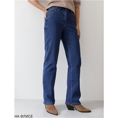 Прямые джинсы из эластичного денима на флисе