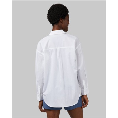 WOMEN'S OVERSIZED COTTON LONG SLEEVE BUTTON-UP