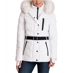 MICHAEL Michael Kors Belted Faux-Fur Trim Hooded Puffer Coat