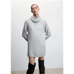 Vestido punto cuello vuelto -  Mujer | MANGO OUTLET España