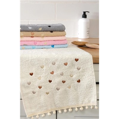 FAVORA Yoncagül Ponponlu 6lı Mutfak Havlusu 30x50 - Renkli F1684