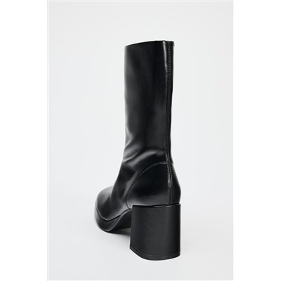 PLATFORM HIGH-HEEL ANKLE BOOTS