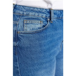 More Sustainable Koyu Mavi Yüksek Bel Comfort Straight Fit Büyük Beden Jeans TBBAW24CJ00045