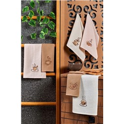 Casnack 6'lı Mutfak Havlusu Kahve Seti 40x60 Peçete Model