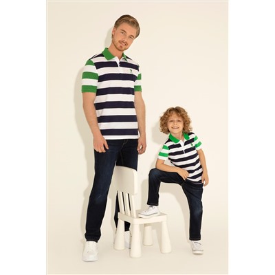 Erkek Regular Fit Polo Yaka Lacivert Tişört