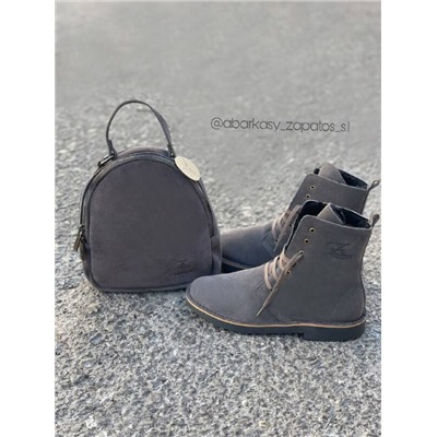 AB.Z. 27001/2 GRIS — С ДВОЙНЫМИ ШНУРКАМИ+AB.Z · Pelle · mochila (610)