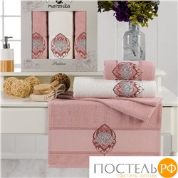 11638 Комп. Пол. MERZUKA махр. в короб. (50x90/2)(70х140/1) 3 шт. PADMA розовый