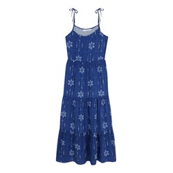 Vestido largo floral azul