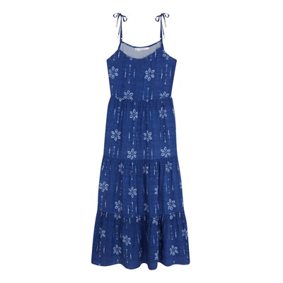 Vestido largo floral azul