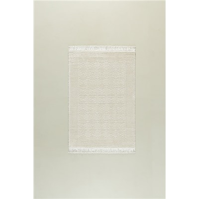 Laura Saçaklı Halı - Krem - 120x170 cm