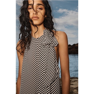 LIMITED EDITION STRIPED HALTER DRESS