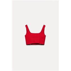BUSTIER TOP WITH RHINESTONE BUTTONS