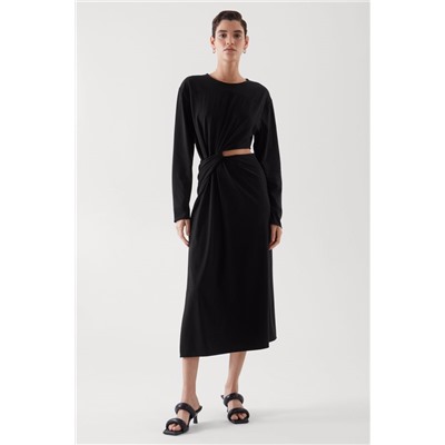 CUTOUT-MIDIKLEID SCHWARZ