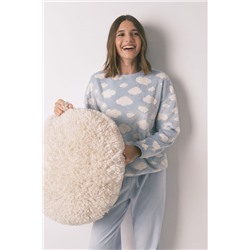 Pijama largo polar mousse nubes