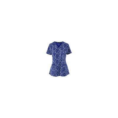 Barco One Scrubs Synergy Cobalt Print Top