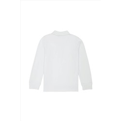 Erkek Çocuk Beyaz Basic Sweatshirt