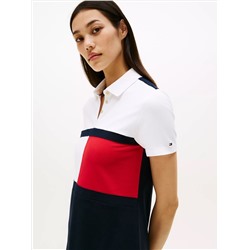 Flag Colorblock Stretch Polo Dress