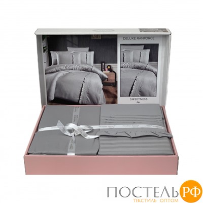 Постельное белье "Карвен" DELUXE ранфорс евро Sweetness grey