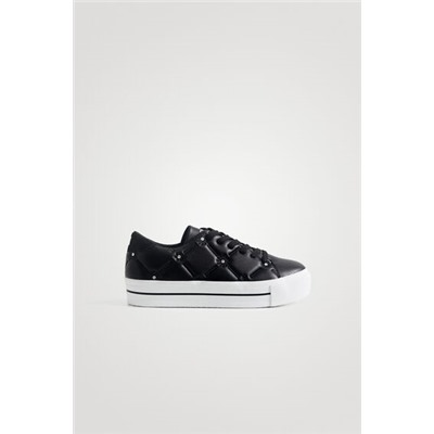 Sneakers efecto piel bordado lentejuelitas