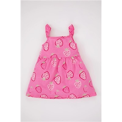 Defacto Kız Bebek Desenli Askılı Elbise A0209A523SM