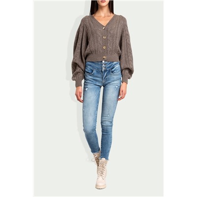 Vaquero skinny de tiro alto Azul
