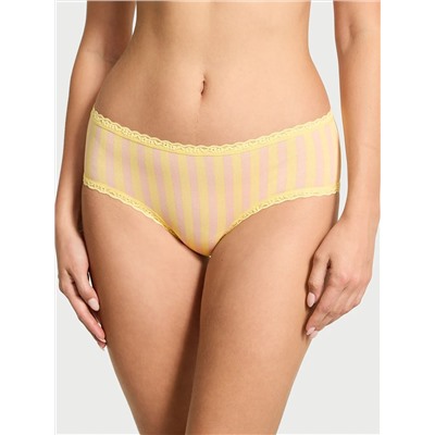 Lace-Waist Cotton Cheeky Panty