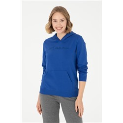 Kadın Saks Kapüşonlu Sweatshirt