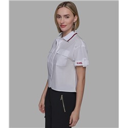 SHORT SLEEVE PIPED CAMP POPLIN SHIRT