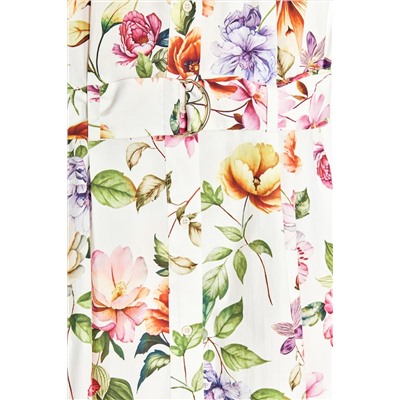PRINTED POPLIN MIDI DRESS