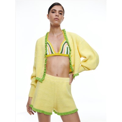 Shorts aus Jersey mit Rüschensaum