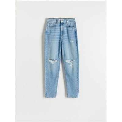 Jeans im Mom-Fit in Used-Optik
