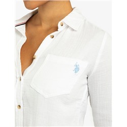 TEXTURED BUTTON-UP LONG SLEEVE SHIRT