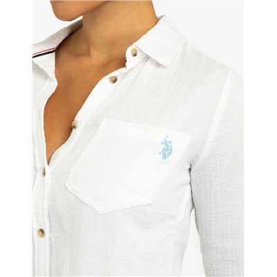 TEXTURED BUTTON-UP LONG SLEEVE SHIRT