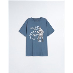 Print T-shirt, Men, Blue