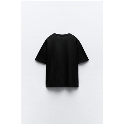 T-SHIRT WITH RHINESTONE SHOULDERS